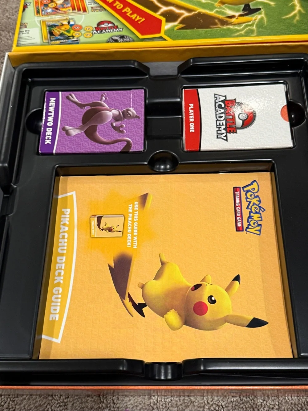 Battle Academy Kids Toy Board Game - Yellow Pikachu Edition. Missing items